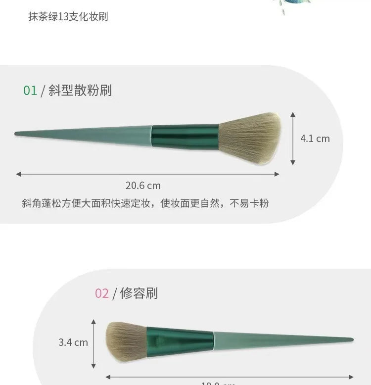 Conjunto de 13 pincéis de maquiagem macios e fofos para cosméticos, base, blush, pó, sombra, pincel de maquiagem para misturar, ferramenta de beleza