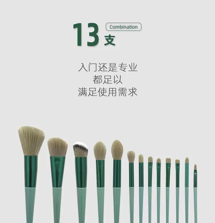 Conjunto de 13 pincéis de maquiagem macios e fofos para cosméticos, base, blush, pó, sombra, pincel de maquiagem para misturar, ferramenta de beleza