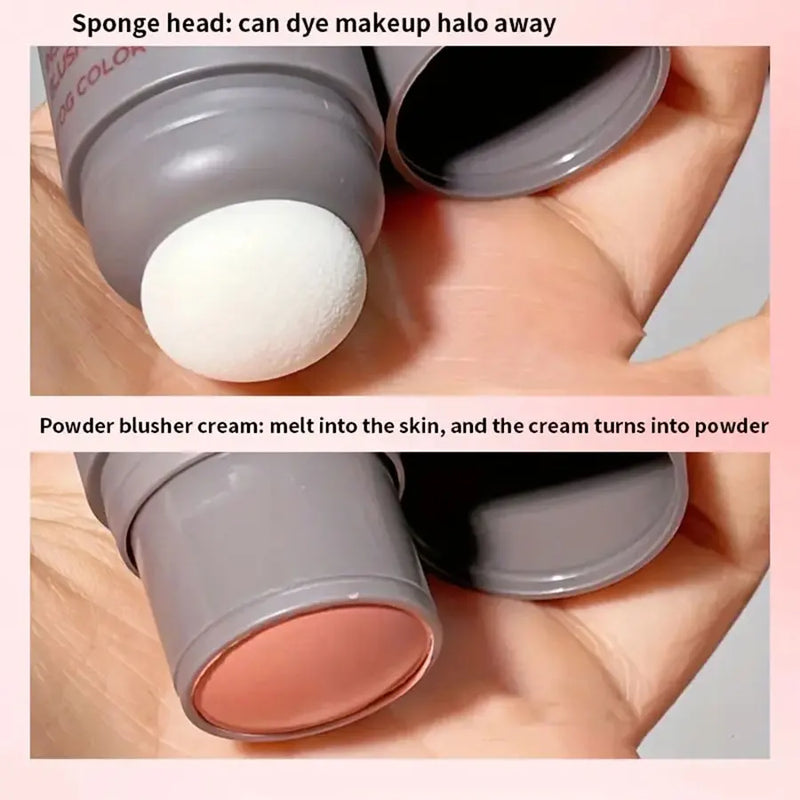 Blush em bastão com duas pontas expansivas, cor natural, longa duração, maquiagem fosca, monocromática, cremoso, blush em bastão
