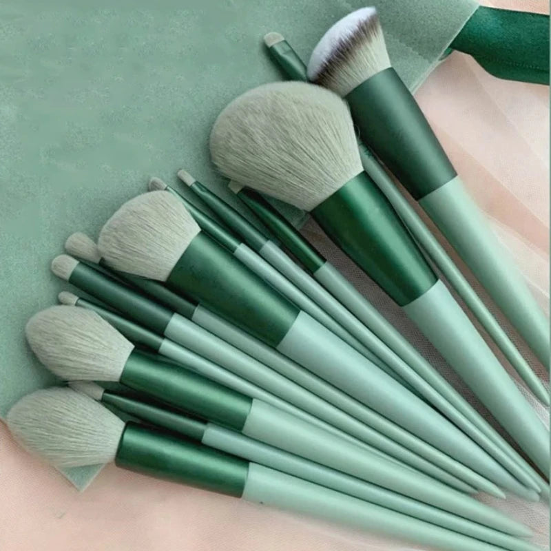 Conjunto de 13 pincéis de maquiagem macios e fofos para cosméticos, base, blush, pó, sombra, pincel de maquiagem para misturar, ferramenta de beleza