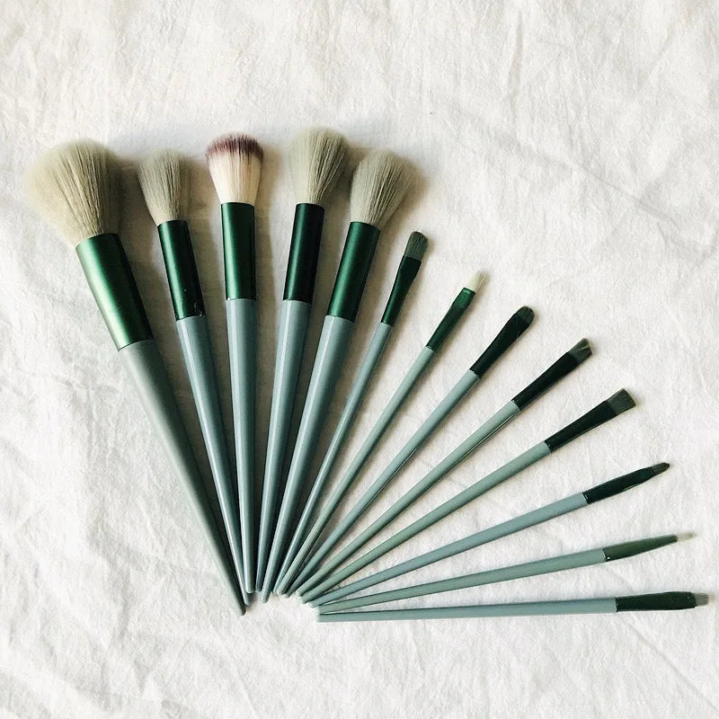 Conjunto de 13 pincéis de maquiagem macios e fofos para cosméticos, base, blush, pó, sombra, pincel de maquiagem para misturar, ferramenta de beleza