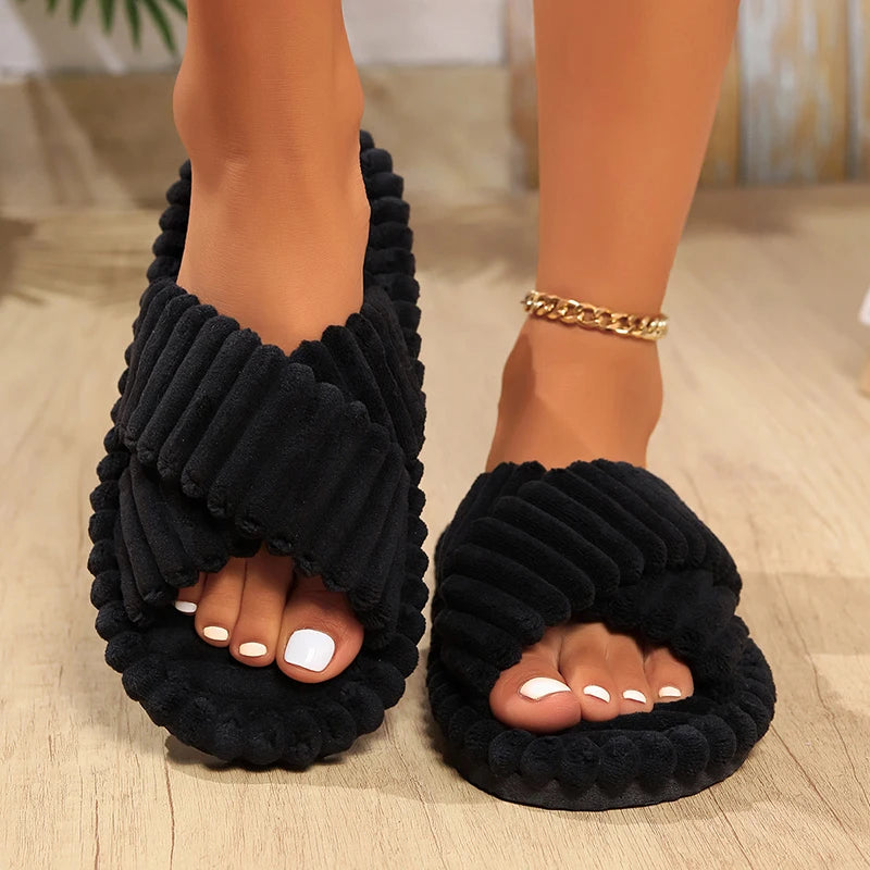 Chinelos para Mulheres Veludo, lindo e confortável após um dia de trabalho.